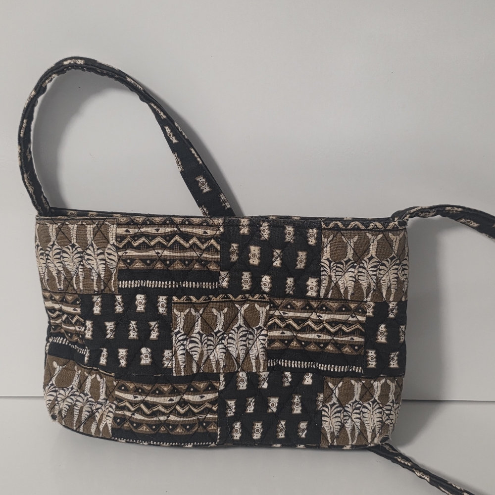Vintage Vera Bradley Purse Zebra Afrocentric Black And Brown